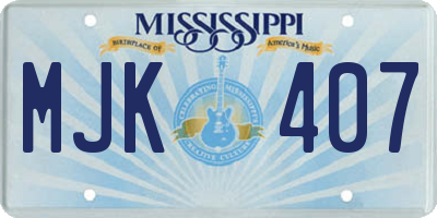 MS license plate MJK407