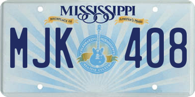 MS license plate MJK408