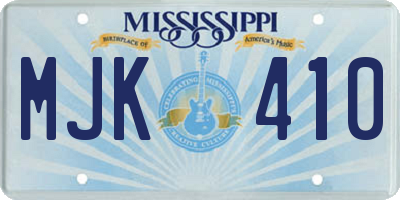 MS license plate MJK410