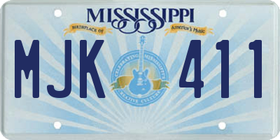 MS license plate MJK411