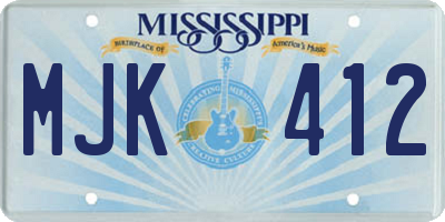 MS license plate MJK412