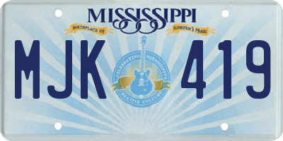 MS license plate MJK419