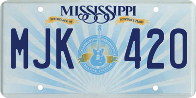 MS license plate MJK420
