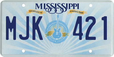 MS license plate MJK421
