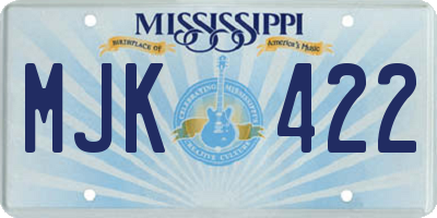 MS license plate MJK422