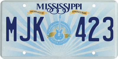MS license plate MJK423
