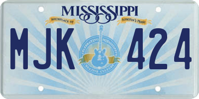 MS license plate MJK424