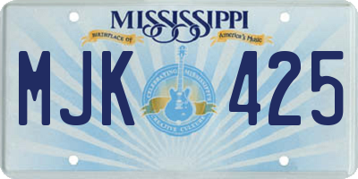 MS license plate MJK425
