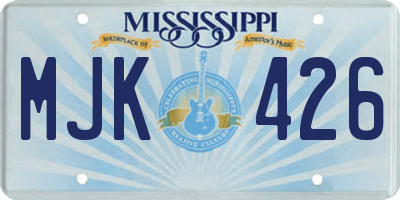 MS license plate MJK426