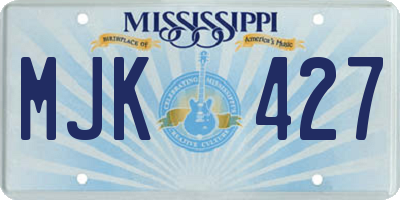 MS license plate MJK427