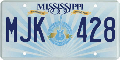 MS license plate MJK428
