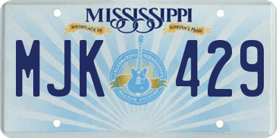 MS license plate MJK429