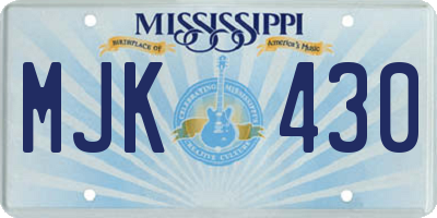 MS license plate MJK430
