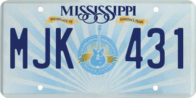 MS license plate MJK431