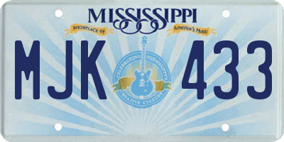 MS license plate MJK433