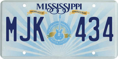 MS license plate MJK434
