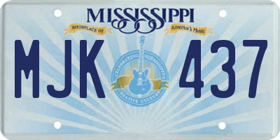 MS license plate MJK437