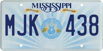 MS license plate MJK438