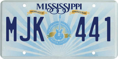 MS license plate MJK441