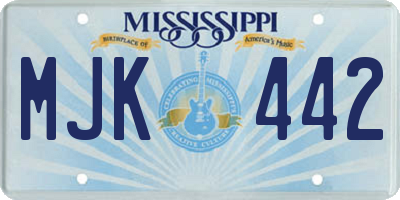 MS license plate MJK442