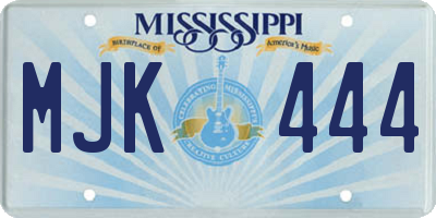 MS license plate MJK444