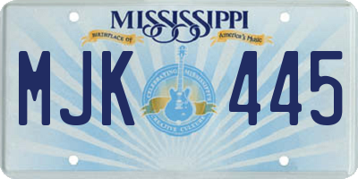 MS license plate MJK445
