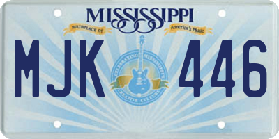 MS license plate MJK446