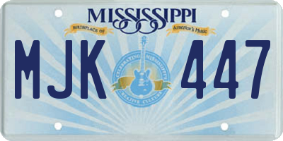 MS license plate MJK447