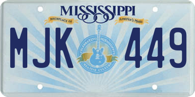 MS license plate MJK449