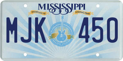 MS license plate MJK450
