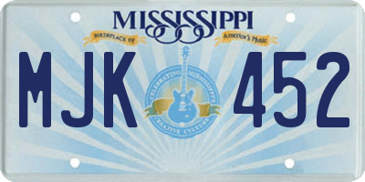 MS license plate MJK452
