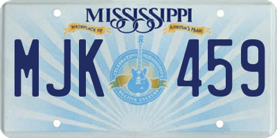 MS license plate MJK459