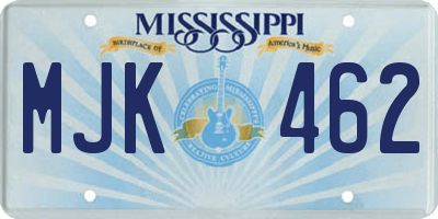 MS license plate MJK462