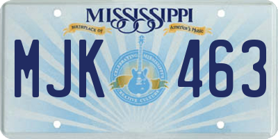 MS license plate MJK463