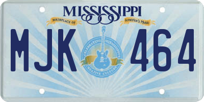MS license plate MJK464