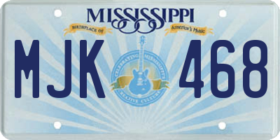 MS license plate MJK468
