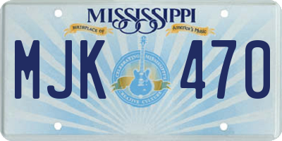 MS license plate MJK470