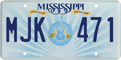 MS license plate MJK471