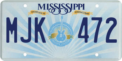 MS license plate MJK472