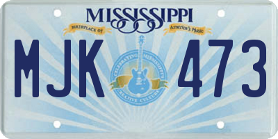 MS license plate MJK473