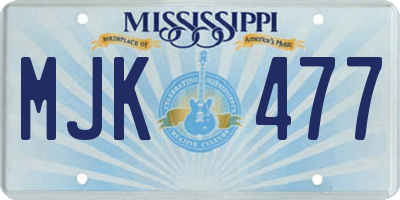 MS license plate MJK477