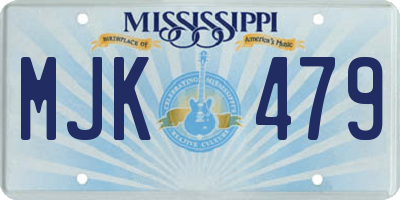 MS license plate MJK479