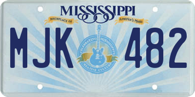 MS license plate MJK482