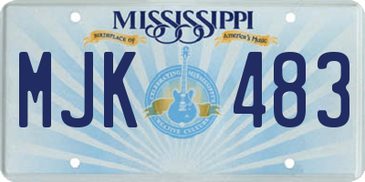 MS license plate MJK483