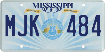 MS license plate MJK484