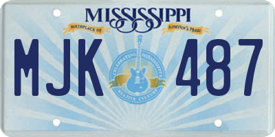 MS license plate MJK487
