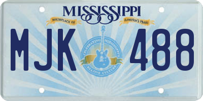 MS license plate MJK488