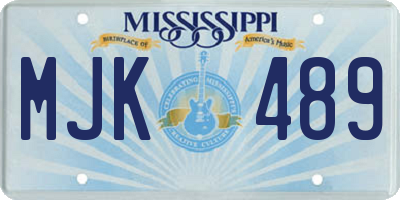 MS license plate MJK489