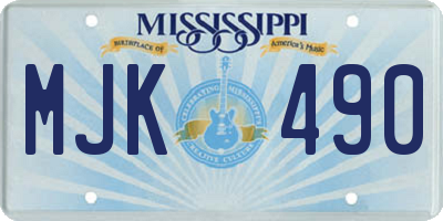 MS license plate MJK490