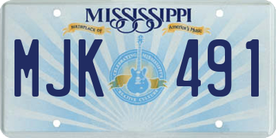 MS license plate MJK491
